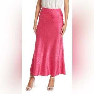 Ronny Kobo Mae Floral Pink Maxi Slip Skirt